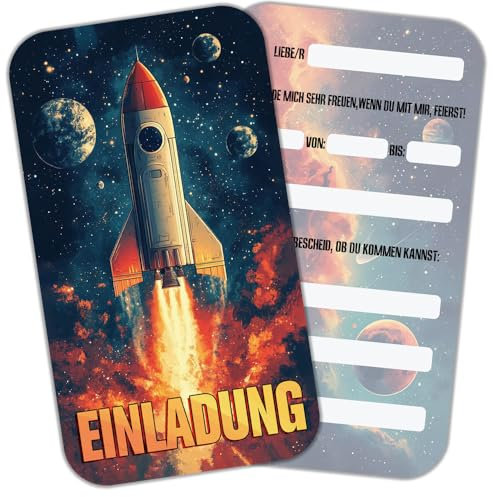 ZELAITE 12 Einladungskarten Kindergeburtstag für Jungs und Mädchen, Geburtstagseinladungen für Kinder inkl. 12 Briefumschläge, Geburtstagseinladungen,Party deko,Einladung Einschulung (H)