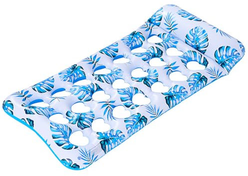 Aufblasbarer Luftmatratze Pool, Wasser Pool Luftmatratze für Erwachsene, Luftmatratze Pool Erwachsene, Aufblasbare Sonnenpool Wasserhängematte für Erwachsene und Kinder (Blau-2)