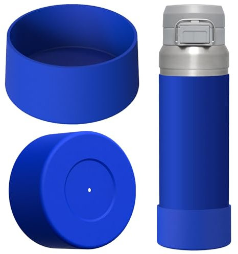 Linkidea 2 Pack Water Bottle Boot Compatible with Stanley Quick Flip GO 36oz, Silicone Waterbottle Bottom Bumper Protector (Navy Blue)