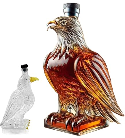 Eagle Whiskey Glass Decanter, Funny Eagle Glass Whiskey Bottle, Animal Shape Whisky Bottle, Hawk Glasses Decanter, Hawk Whisky Decanters for WhiskyLover Gift, Wine, Cocktails, Liquor