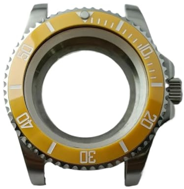 Lasitech 1 Stück NH35 40,5 mm Uhrenzubehör Edelstahl GMT-Gehäuse Saphirglas Geeignet for NH34/NH35/NH36 Uhrwerk 28
