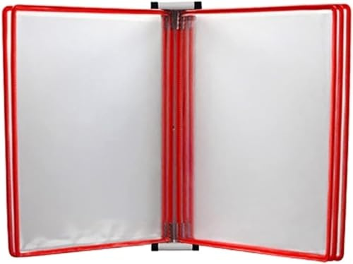 Aktenorganizer für den Schreibtisch, Wandmontiertes Flipbook-Display, Wandmontierter Flipchart-Ständer, A4-Dokumenten-Poster-Display, mehrfarbig(Red)