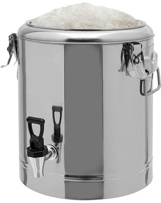 Thermobehälter 14 Liter, Isolierter Eimer Mit Deckel Und Zapfhahn, Thermotransportbehälter Warmhaltebehälter Edelstahl Für Schulkantinen Hotels, 12h Kalt und Warm