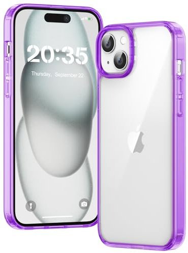 Voyahülle Hülle für iPhone 15 Hülle, Anti-Vergilbung Transparent Handyhülle Stoßfest Schutzhülle, Premium Kratzfeste Case für iPhone 15 -Lila