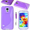 ebestStar - kompatibel mit Samsung Galaxy S5 Hülle G900F, S5 New G903F Neo Flex Silikongel Handyhülle, Klar TPU Schutzhülle, S-line + Mini Stift, Lila