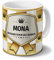 printplanet Tasse mit Namen Mona - Motiv Mitarbeiterin des Monats - Namenstasse, Kaffeebecher, Mug, Becher, Kaffeetasse - Farbe Weiß