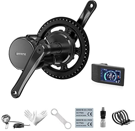 Bafang BBS01B 36V 250W Kit di Conversione Bici Elettrica Bici Elettrica Motore Centrale Ebike Kit, Opzionale Downtube Batteria, Downtube Max Batteria, Batteria Portapacchi Posteriore