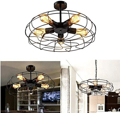 Ventilador de Metal lámpara colgante Steampunk Industrial Vintage de lámpara de techo luz E27 5-luces de techo accesorio de iluminación para restaurante cocina ventilador Industrial Retro