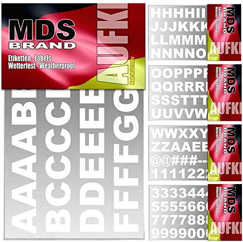 MDS Brand 2cm Briefkasten Aufkleber - True V1 - Premium Selbstklebend klebezahlen & Buchstaben Aufkleber | Ideal für Familie & Straßenname Wetterfest True (V1-Weiss)