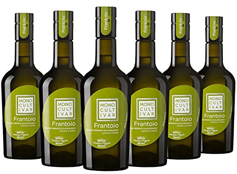 Monini Olio Extra Vergine Bio Monocultivar Frantoio 100% Italiano - 6 Bottiglie Da 500 Ml, 3000 Millilitro