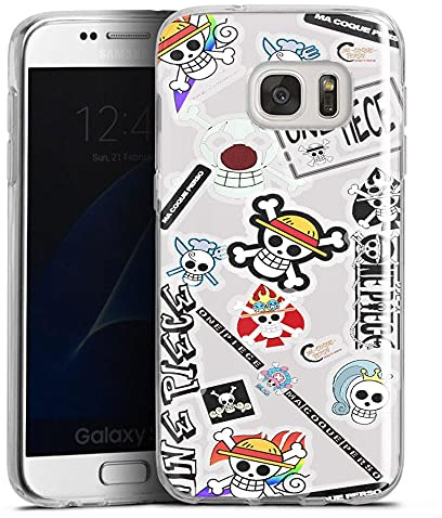 Coque Compatible Samsung Galaxy S7 Edge One Piece Patchwork | Housse Silicone Antichocs | Manga Japonais