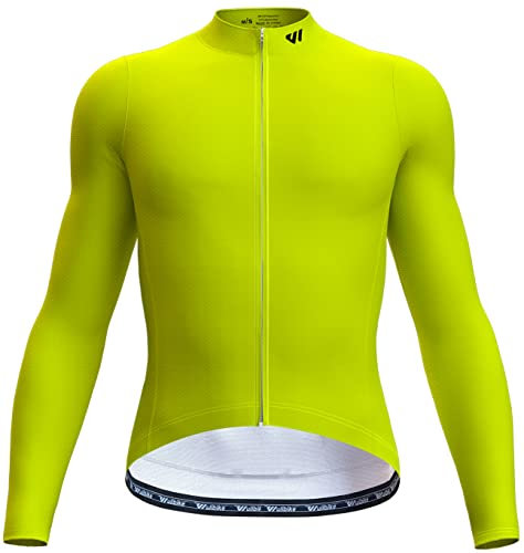 Wulibike Radtrikot Herren Langarm - Rennrad Trikot Herren Reißverschluss mit Taschen, Frühling Herbst Atmungsaktiv feuchtigkeitsaufnahm Radtrikot
