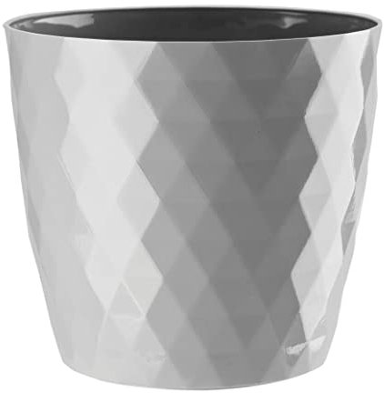 KORAD Cristal Indoor Flower Pot Covers without Drainage Holes – Decorative Round Plastic Planters for Indoor & Outdoor Plants – Lightweight, Durable Plant Pots in 9 Colours & 7 Sizes- (Grey, 30 cm)