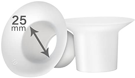 LOZAEVE 25 mm Flanscheinsätze, kompatibel mit 28 mm Spectra S1, S2 & 27 mm Medela PersonalFit Flex, Harmony, Freestyle, Solo Milchpumpen-Schildern; reduziert 27/28 mm Nippeltunnel auf 25 mm, 2 Stück
