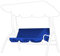 Tiiyee Swing Cushion Cover, Multiple Colour 59.1x19.7x3.9in Swing Waterproof Cushion Replacement Chair Seat Cover for 3 Seater Outdoor Swing Garden Poolside Courtyard Balcony Backyard(Navy)