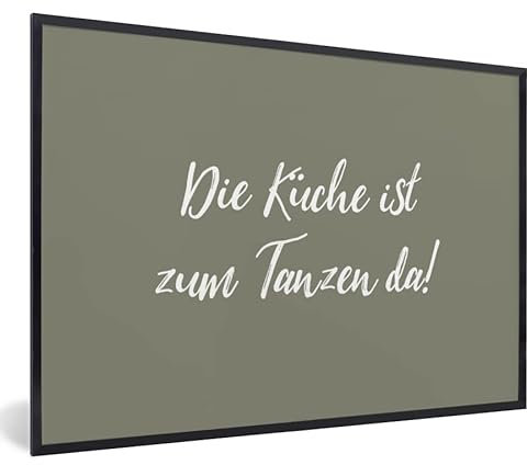 MuchoWow Poster Bilder Wanddeko Deko Wohnzimmer 120x80 cm Zitate - Die Küche ist zum Tanzen da! - Sprichwörter