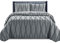 New Quilted Bedspread Throw Embossed Pattern Frilled Bedspreads with Matching Pillow Cases - Luxury Bedspread Bed Throw Coverlets Bedding Set (Grey, Single)