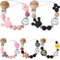 Clip per ciuccio personalizzata con nome, porta paci in tessuto di cotone personalizzato con nome, regalo neonato personalizzato per baby di compleanno di Natale (Nero)