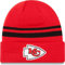 New Era Offizielle NFL Strickmütze für Erwachsene, klassisch, gestreift, für kaltes Wetter, Kansas City Chiefs, Einheitsgr��e