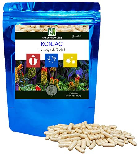 NAKURU | Konjac | Gamme Équilibre | Fabriqué en France | La Langue du Diable ! | (60 Gélules de 720mg / Poids Net: 43,20g)