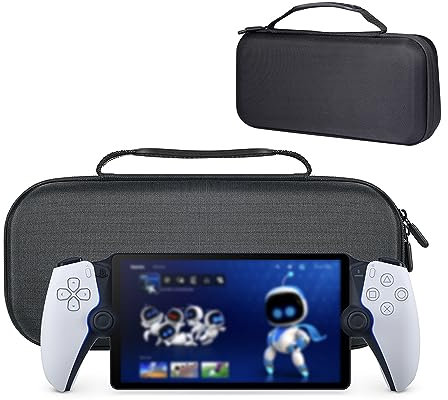 QINOUK Hülle für Sony Playstation Portal, [Stoßfest] Harte Schutzhülle Handheld Tasche Case, Tragetasche für Sony Playstation Portal, Reisefreundlich-Schwarz