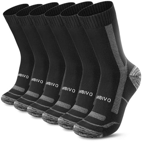 CAMBIVO Calcetines Antiampollas Senderismo 2 o 3 Pares, Lana Merino Medias Deporte para Mujer Hombre, Calcetines Trabajo Transpirable para Trail Running, Trekking, Camping, Ciclismo, Gruesos y Cálido