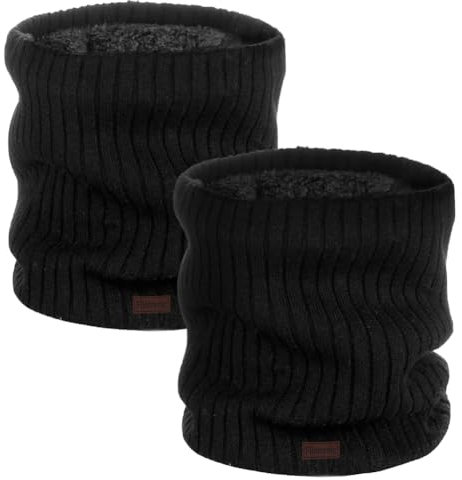 Flintronic Écharpe Cache-Cou, 2PC Hiver-Tubulaire Foulard, Polaire Neck Warmer Unisexe, Élastique Épais Doux Fleece Echarpe, Hiver écharpe Coupe-Vent pour Sport Moto Vélo Ski