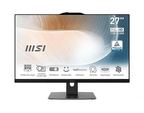 MSI Modern AM272P 12M-406EU Intel® Coreâ„¢ i7 68,6 cm (27) 1920 x 1080 Pixeles 16 GB DDR4-SDRAM 512 GB SSD PC Todo en uno Windows 11 Pro Negro Marca