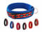 BUDDYPACK | Hundehalsband Extra-Breit und Weich Gepolstert | Für Kleine, Mittlere und Große Hunde (Bunt auf Blau, S/M (41-46 cm))