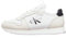 Calvin Klein Donna Sneakers da Runner Sock Laceup in Pelle, Bianco (Bright White/Black), 41