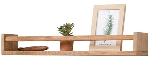 ShunpuBF Wandregal Kinderzimmer, Massives Eichenholz Schweberegal Bücherregal Wand bücherregal Wand Kinder für Zeitschrift Kinderzimmer Wohnzimmer Bad Schlafzimmer (Eiche, 50x10cm)