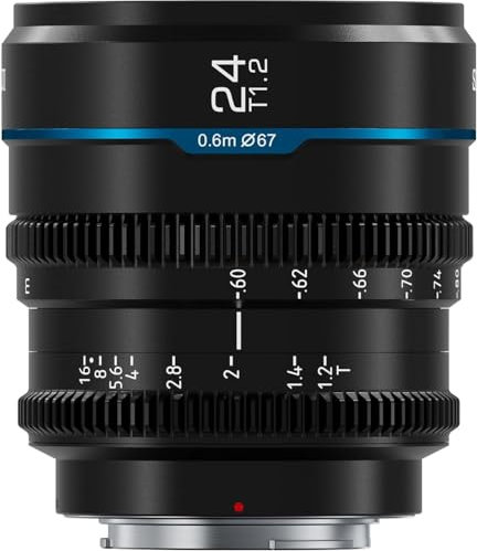 Sirui Obiettivo cinematografico SIRUI Night Walker 24mm T1.2, obiettivo con messa a fuoco manuale ad ampia apertura (MS24L-B, attacco L, nero)