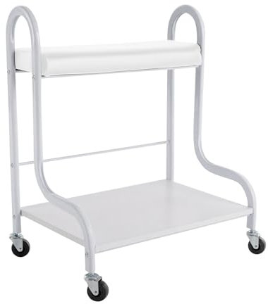Beauty Salon Nagel oder Fußbad Spa Portable Trolley Cart, Trolley für Fußbad, Maniküre Fußstütze mit Rädern für Schönheit Maschine super großen Tisch SPA Rolling Cart (Weiß)