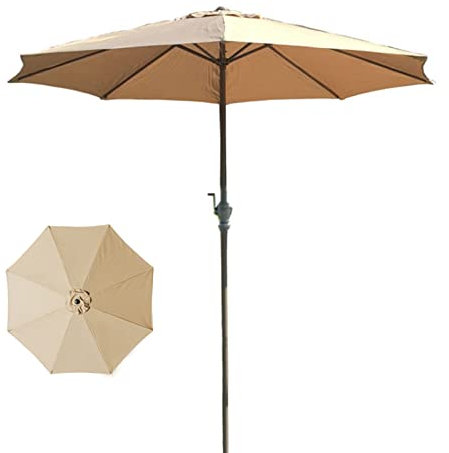ABBNIA Gartensonnenschirm, Tischschirmdach, Tischschirm für den Außenbereich, regendichter, runder Schirm mit 8 stabilen Streben, für Garten, Hof, Strand, Billardtisch