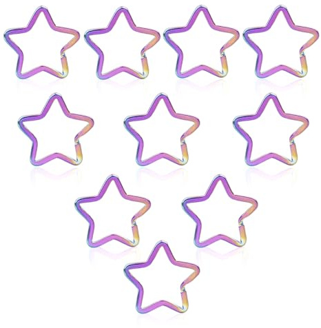 10 Stück Stern Karabiner Schlüsselringe Bunt Schlüsselanhänger Zubehör | Geschenke Schlüsselanhänger Ring Coole Schlüsselanhänger Bunt Geburtstagsgeschenk Sterne Anhänger Geschenk