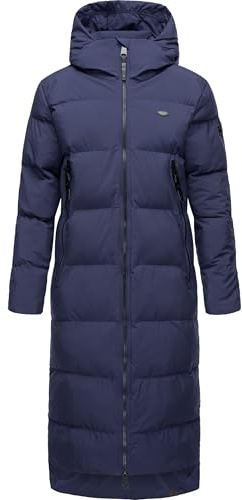 Ragwear Damen Winter-Steppmantel Patrise wasserdicht, atmungsaktiv, vegan | Länge: wadenlang | Wärmegrad 3 von 3 – warm gefüttert | wasserdicht, atmungsaktiv | gefütterte Kapuze | Gehschlitze