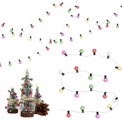 Naler 2 Stück Lichter Fälschte Lichterkette für Puppenhaus Zubehör Weihnachtswichtel Zubehör Miniatur Wichtel Möbel Lampe Licht Fake Lichter für Dekoration