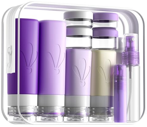 INSFIT 17-Piece Silicone Travel Bottles Set with Labels, FDA Approved 90 ml Travel Size Containers, BPA-Free, Leak-Proof, Squeezable Silicone Tubes for Shampoo, Conditioner, Lotion, Soap