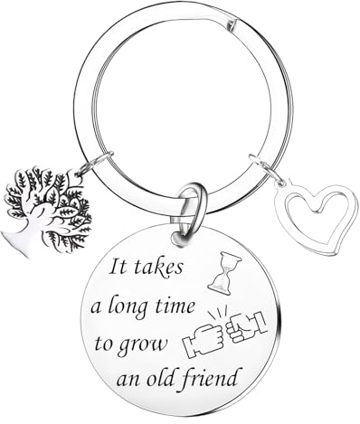 Nfyxcaz Friend Keyring Friend Birthday Gifts for Women Men Gifts for Friends Friendship Gifts It Takes a Long time to Grow An Old Friend Keyring