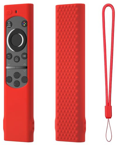 Custodie per Samsung Smart TV, Custodie protettive del telecomando in silicone, manica antiurto del telecomando, accessori di protezione completa (Rosso)