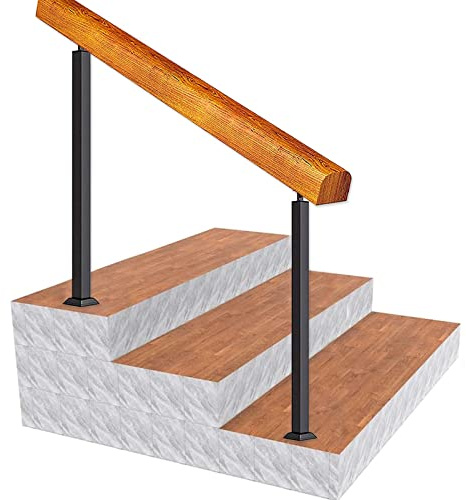 Pasamanos de hierro forjado con ángulo ajustable para 2/3 escalones. Pasamanos flexible y duradero para escaleras de cemento y madera