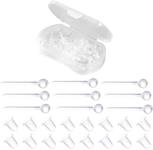 100 Paar Durchsichtige Ohrstecker, Transparent Ohrring Ohrstifte Stopper Silikon Klar Gummi Ohrring Verschluss Kunststoff Stud Piercing Retainer für DIY Schmuck Fitting Ohrringe Machen