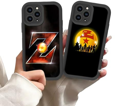 Yomyejisoo 2 Stück Schutzhülle für iPhone 12 Hülle 6.1 Zoll, Anime Dragon Ball GT DBZ Super Goku Vegeta Muster Designs Manga für Fan Junge Case Schutz Handyhülle Stoßfest TPU Cartoon Cover