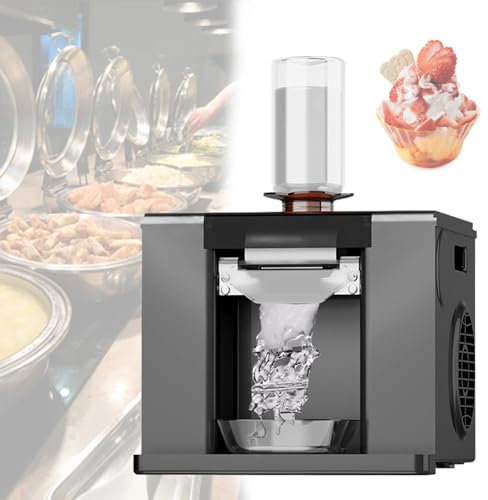 Machine à glace flocon de neige commerciale, 60 kg/24 h, broyeur à glace électrique, machine à cônes de neige, broyeur à flocons de neige, refroidissement liquide pour restaurant, café,Black
