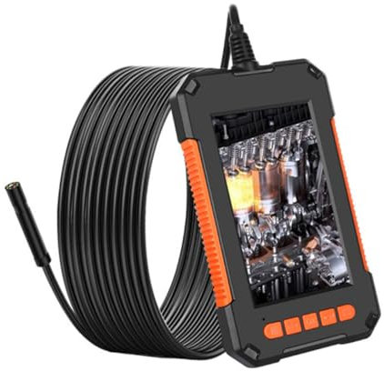 Alipis Wasserdichte Digitale Endoskopkamera Für Fahrzeuginspektion Mit Einstellbaren Led-lampen Flexibles Kabel Schwarz Und Orange