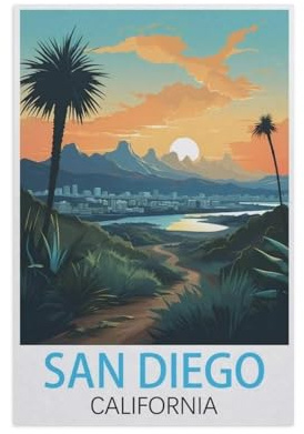 Paper Jigsaw 1000 Piece，San Diego California，Educational Toys for Adult Birthday Gift（38x52cm）-FW20