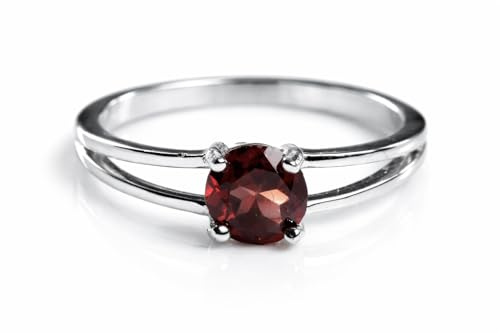Generisch 925 Silber Ring mit Granatsteine (Ø17/54)