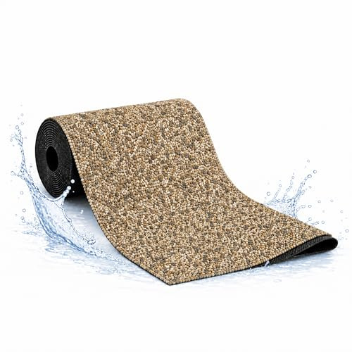 VIALIA Steinfolie Sandfarben für Teichrand & Bachlauf, kiesbeschichtet für natürliche Teichumrandung, witterungsbeständig, Breite 1,2 m x Länge 2 m, Stärke 0,5 cm, Teichfolie in Steinoptik
