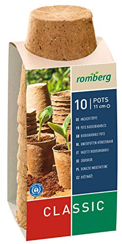 Romberg Anzuchttöpfe Classic rund ø 11 cm (10 Stück, biologisch abbaubar, torffrei, einfache Anwendung) 10091102
