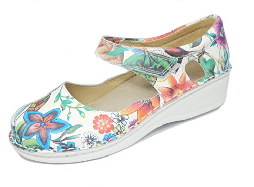 Hoeltzhaus Klettslipper Modell floral Leder Weite H (38)